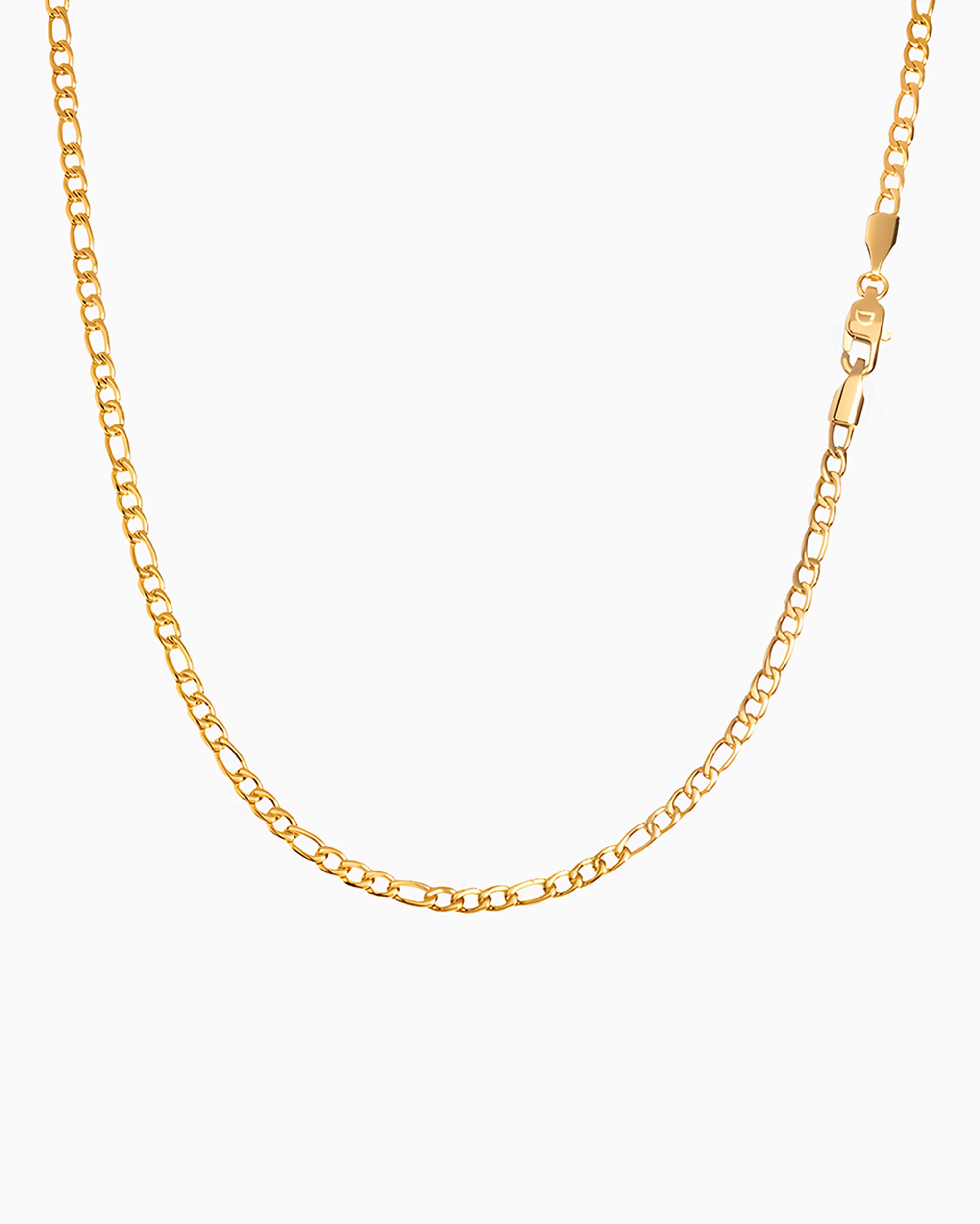 CLEAN FIGARO CHAIN. - 3MM GOLD