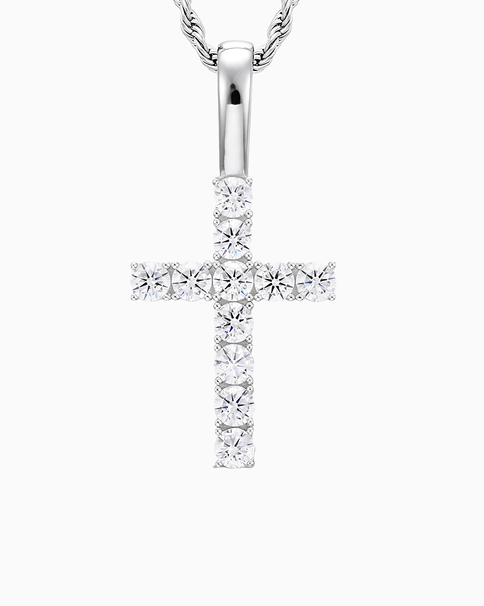 MOISSANITE CROSS PIECE PENDANT.